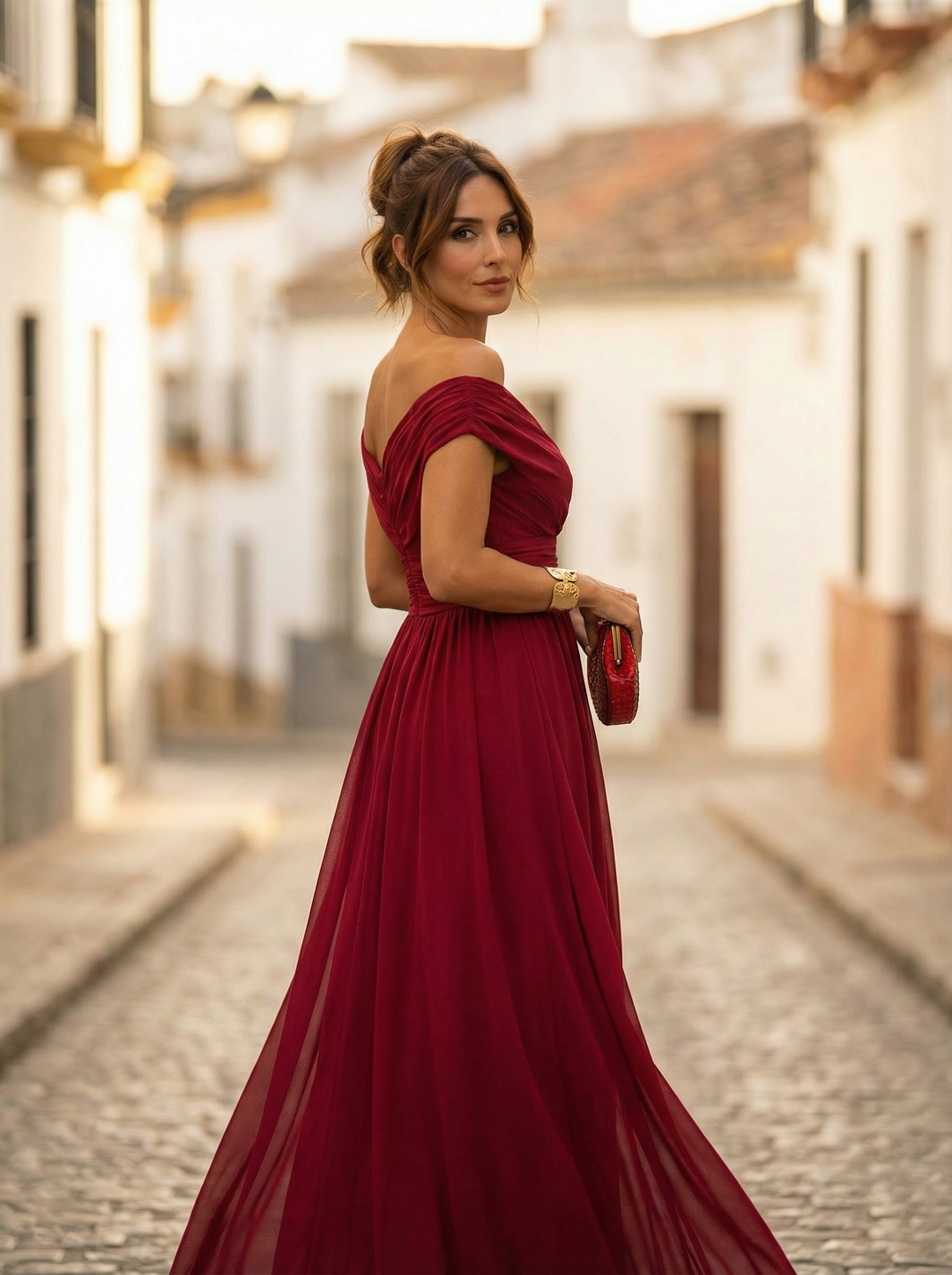 Leo | Vestido longo com decote em V elegante