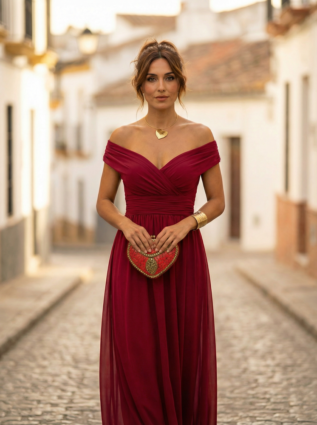 Leo | Vestido longo com decote em V elegante