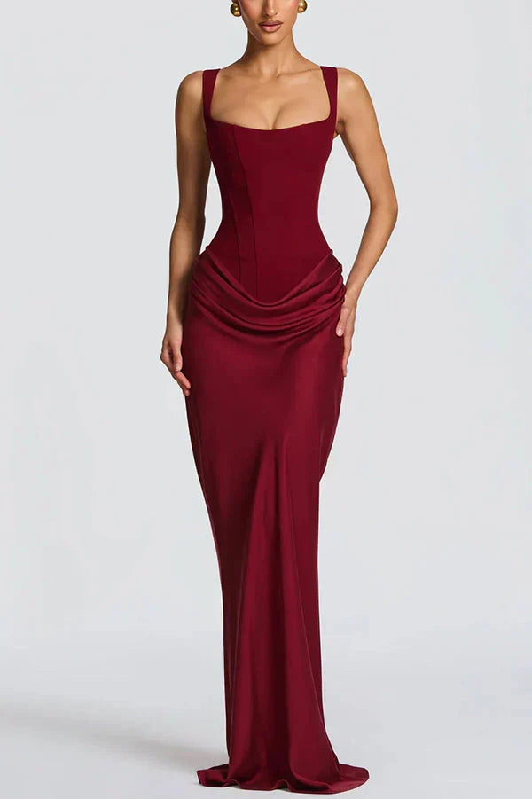 Leonor | Vestido maxi com decote quadrado