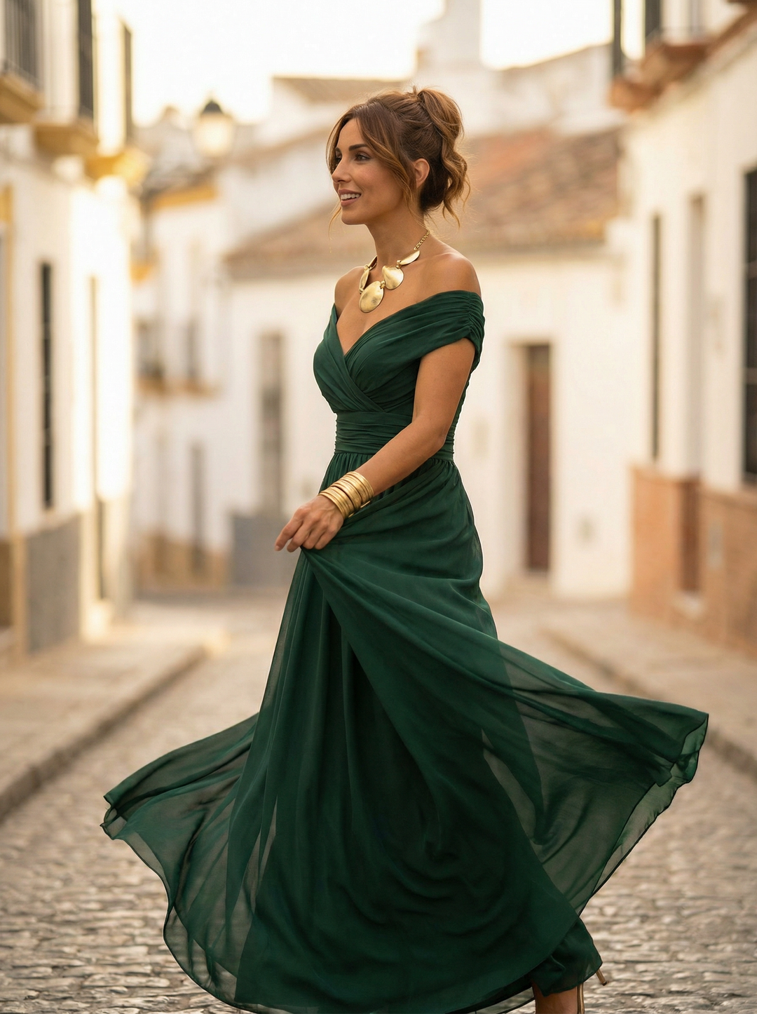 Leo | Vestido longo com decote em V elegante