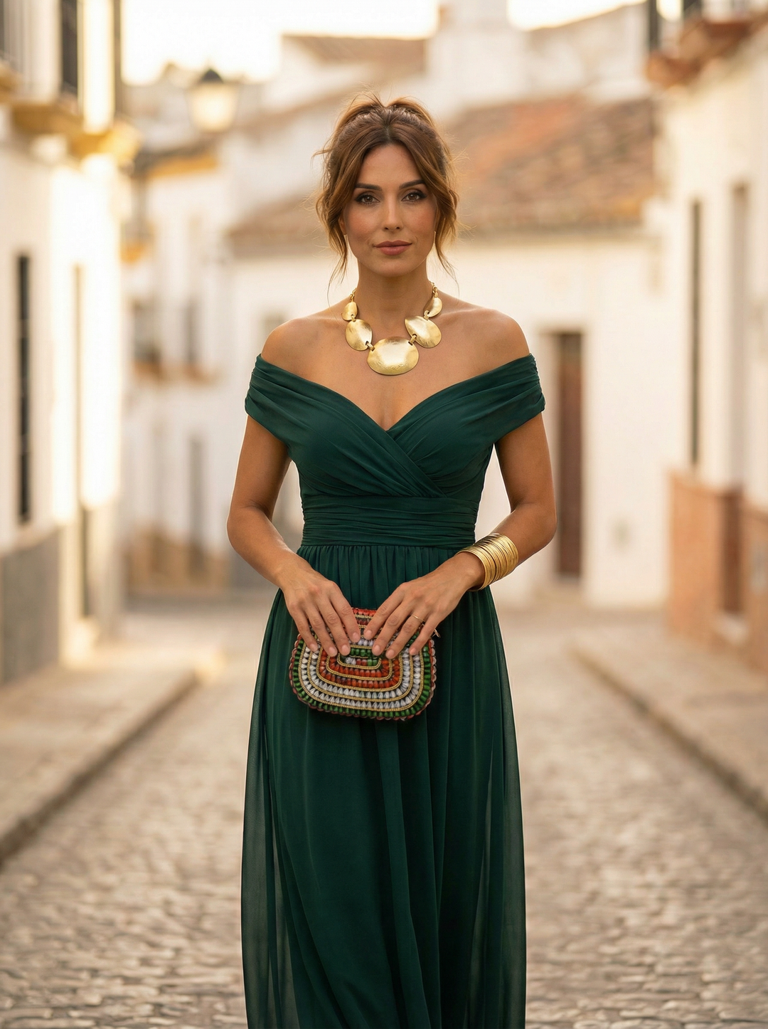 Leo | Vestido longo com decote em V elegante