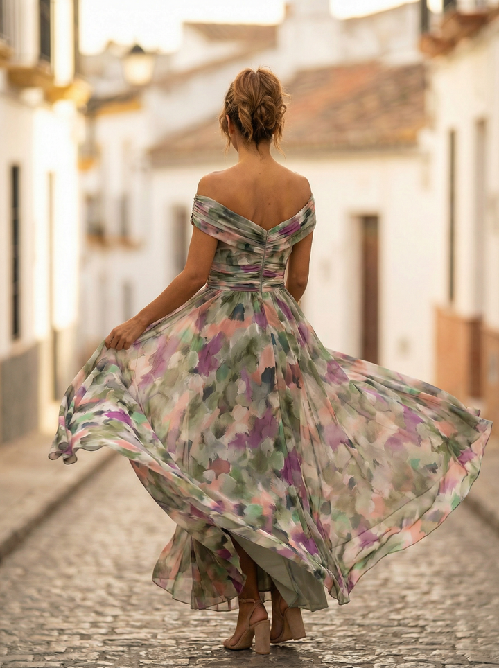 Leo | Vestido longo com decote em V elegante