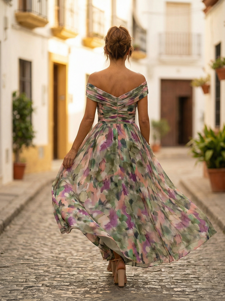 Leo | Vestido longo com decote em V elegante