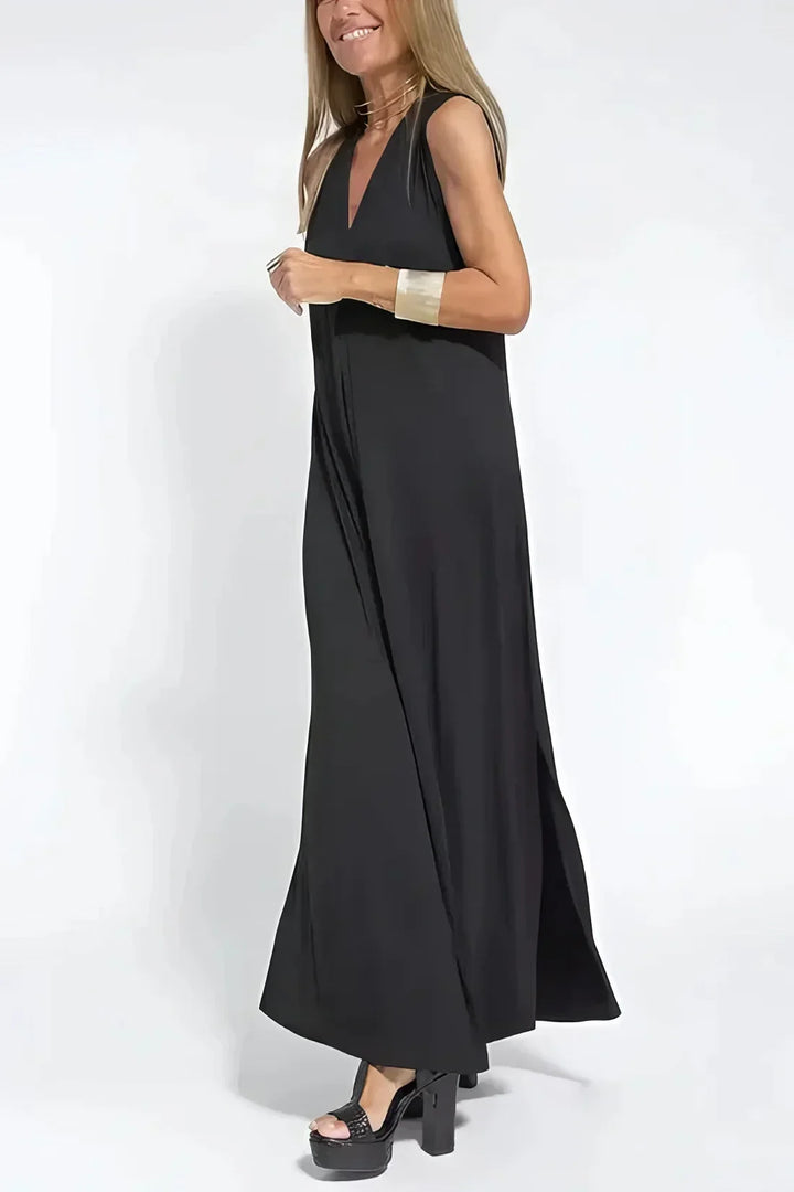Vestido Longo Elegante + Cardigã a Jogo de Oferta