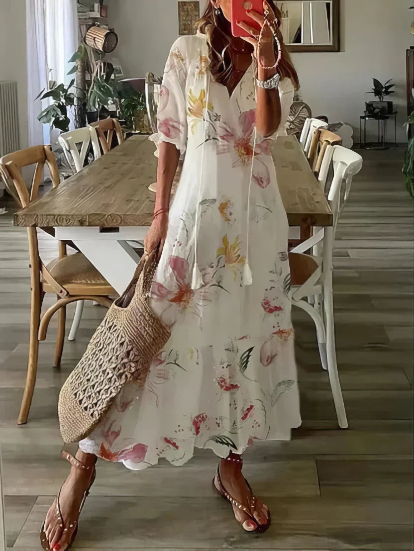 Diana | Vestido Boho com cobertura para o abdômen