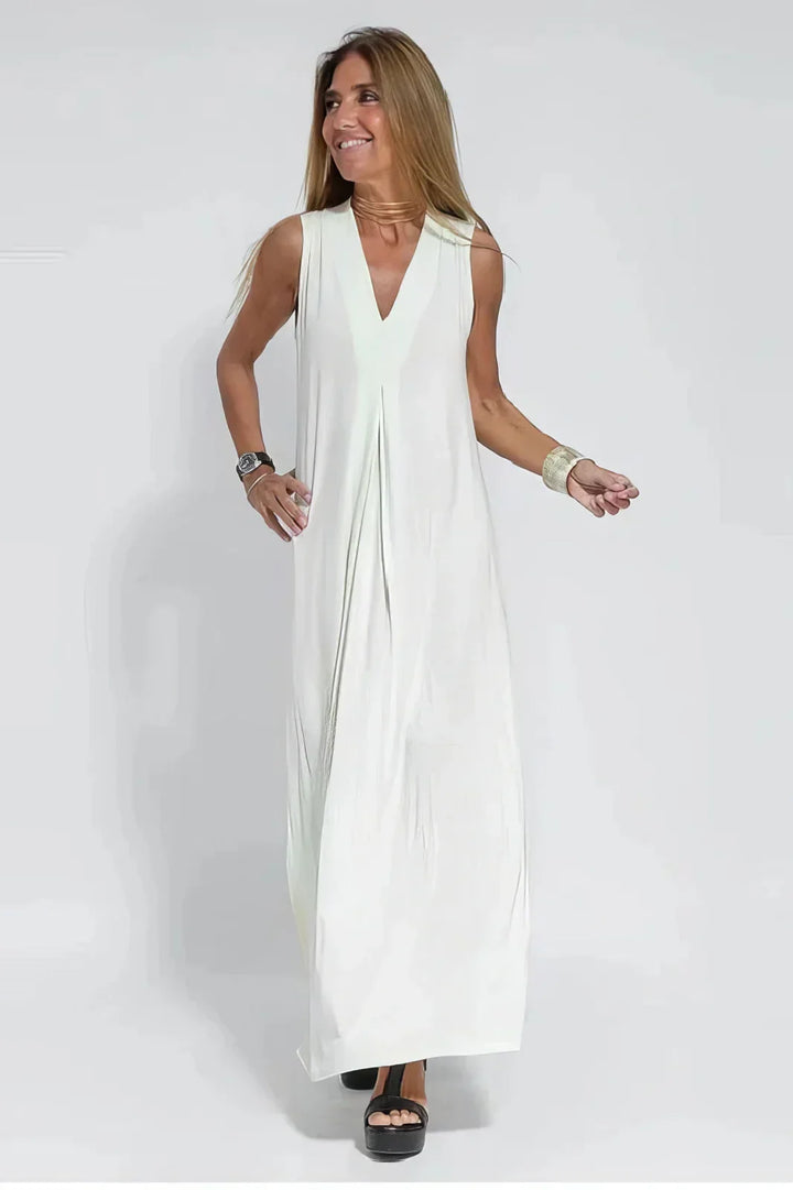 Vestido Longo Elegante + Cardigã a Jogo de Oferta